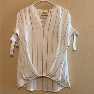 White and blue top